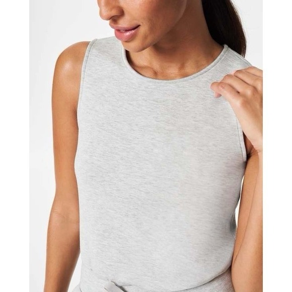 SPANX Air Essentials 1X Jumpsuit Sleeveless Gray Wide Leg Pockets Preppy Stretch - Picture 5 of 6
